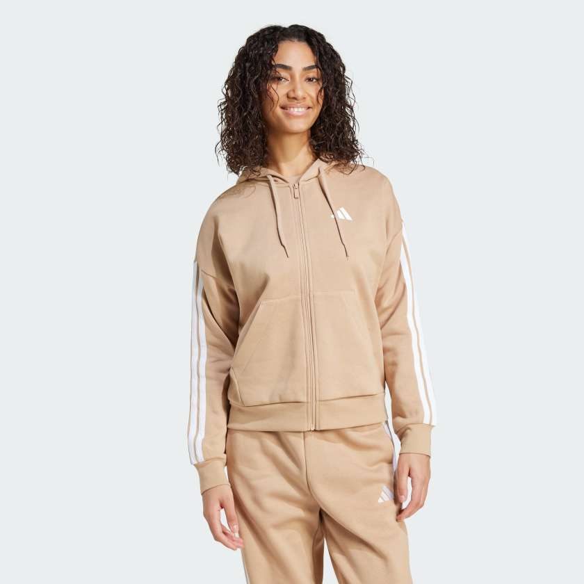 Толстовка Essentials 3-Stripes Full-Zip Fleece