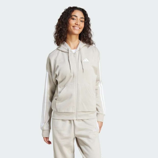 Толстовка Essentials 3-Stripes Full-Zip Fleece