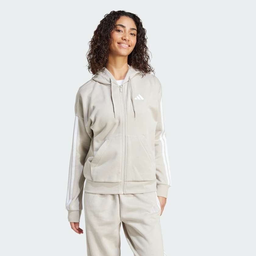 Толстовка Essentials 3-Stripes Full-Zip Fleece