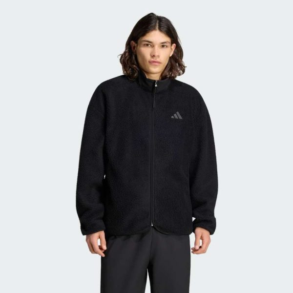 Флисовая спортивная кофта City Tech 3 Stripes High Pile Full Zip