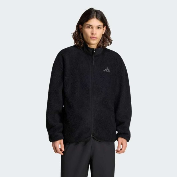 Флісова спортивна кофта City Tech 3 Stripes High Pile Full Zip