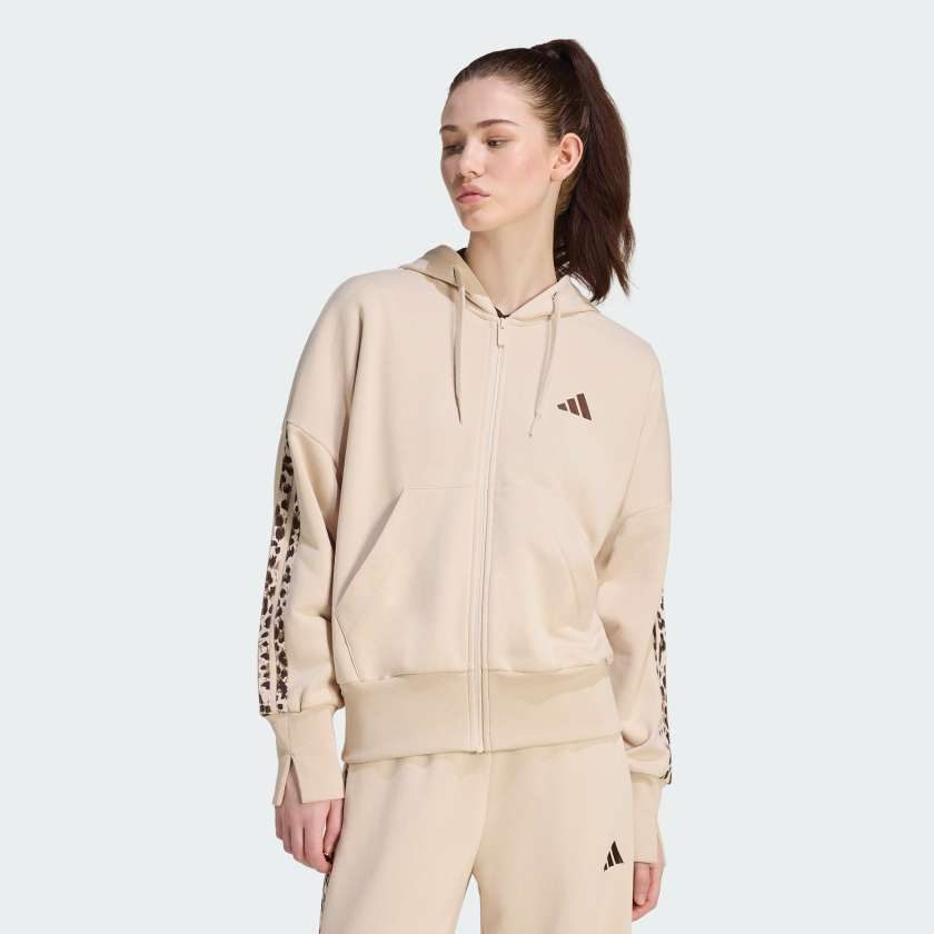 Толстовка Seasonal Essentials Animal Print 3-Stripes Full-Zip