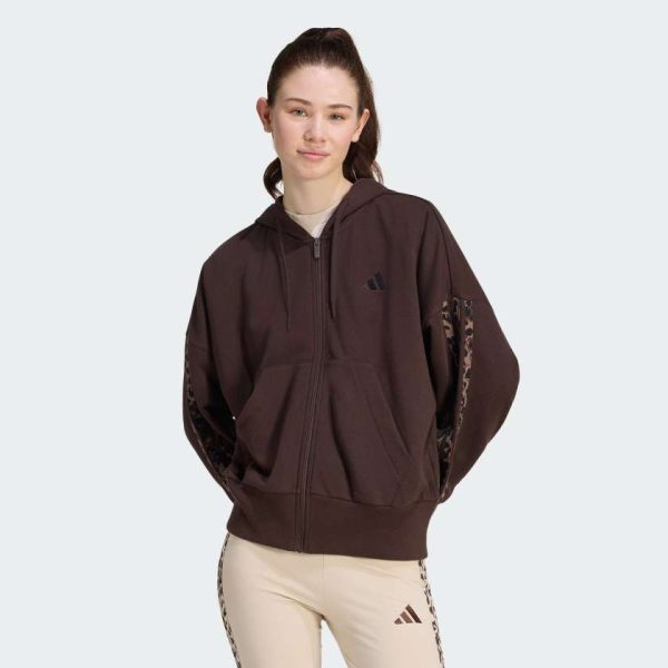 Толстовка Seasonal Essentials Animal Print 3-Stripes Full-Zip