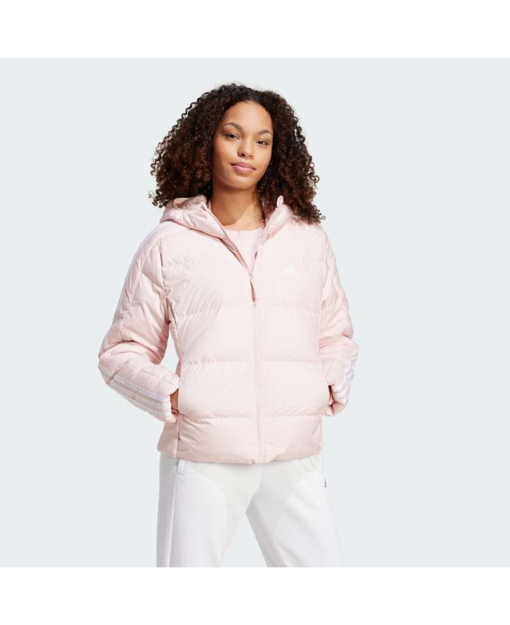 Пуховик Essentials 3-Stripes Mid Down Hooded
